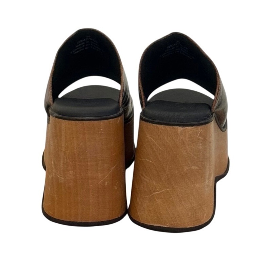 FREE PEOPLE Black Gabriela Wooden Platform Wedge Clogs Size 39 - Picture 5 of 8